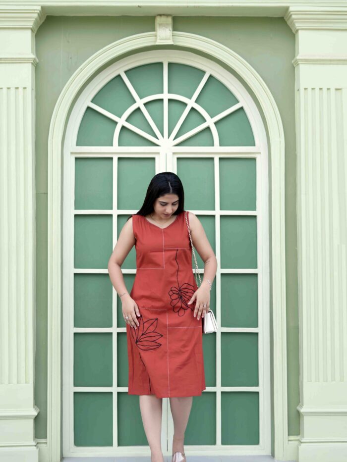 Rust Bloom Cotton Dress