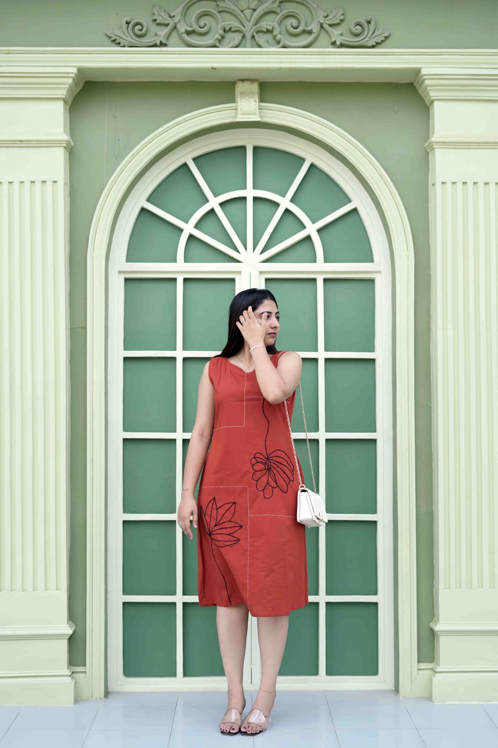 Rust Bloom Cotton Dress